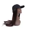 Black baseball caps paired with single-color high-temperature silk straight hair factory direct sales can customize curly multi-color straight wigs details Picture